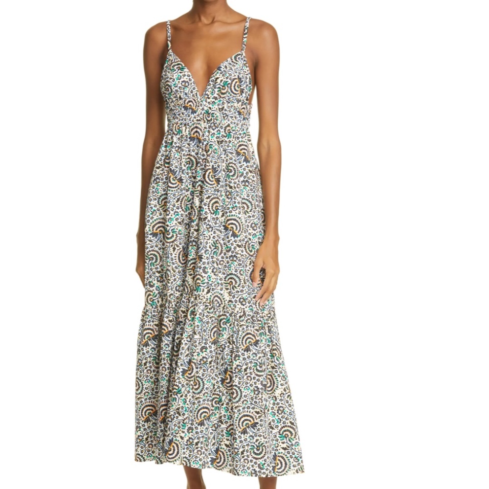 NWT $495 A.L.C. Rhodes Floral Sleeveless Ruffle Maxi Dress in size 12!